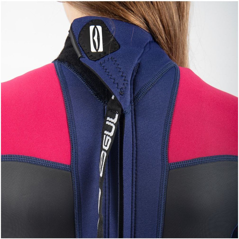 2026 Gul Junior Response 3/2mm Back Zip Shorty Våddragt Re3321-c1 - Blå / Rose